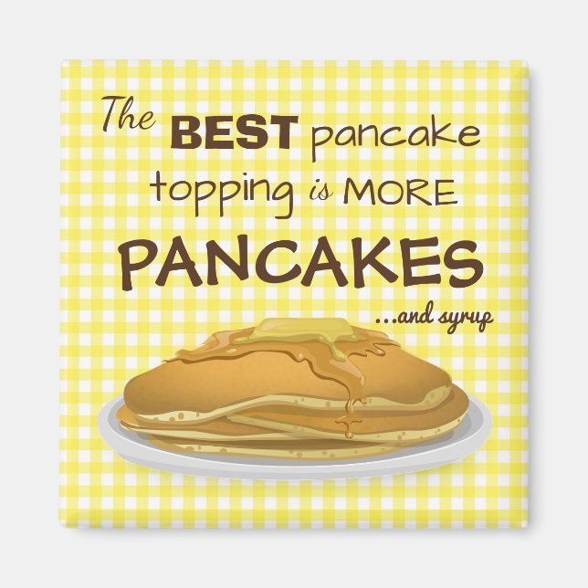 Funny Pancakes und Sirup Zitronensatz Magnet (Vorne)