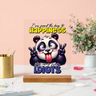 Funny Panda Bär Sarkaswort Kunst Acrylschild