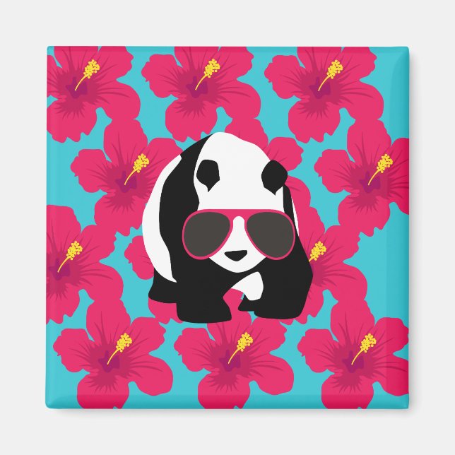 Funny Panda Bear Beach Bum Coole Sonnenbrille Trop Magnet (Vorne)