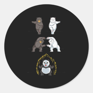 Funny Panda Niedlicher Polar Bär Tier Lover Runder Aufkleber