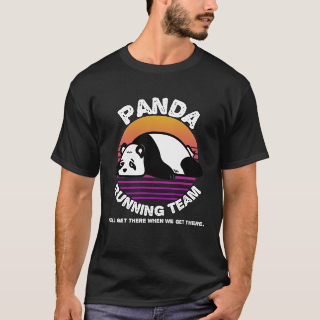 Funny Panda Running Team Shirt Kids Men Women Gift (Vorderseite)