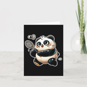 Funny Panda Spielen Badminton Niedlich Sporty-Übun Karte