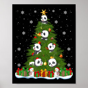 Funny Panda Weihnachtsbaum Weihnachtsdekor Xmas Sw Poster
