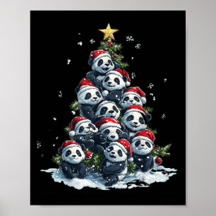Funny Panda Weihnachtsbaum Xmas Panda Lover Kinder Poster