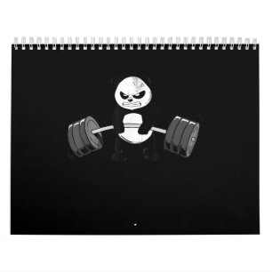 Funny Panda Workout Kitten Gym Deadlift Power Kalender