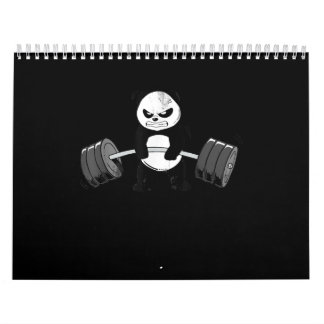 Funny Panda Workout Kitten Gym Deadlift Power Kalender