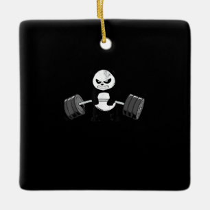 Funny Panda Workout Kitten Gym Deadlift Power Keramikornament