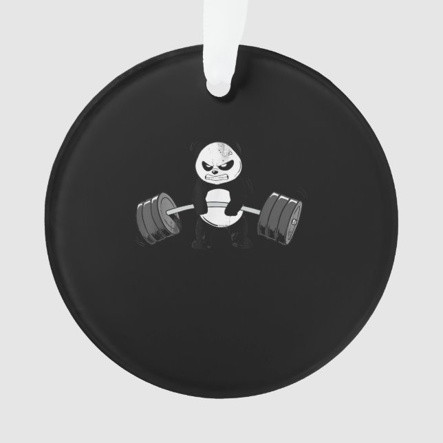 Funny Panda Workout Kitten Gym Deadlift Power Ornament (Vorderseite)