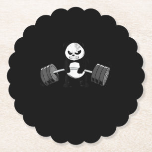 Funny Panda Workout Kitten Gym Deadlift Power Untersetzer