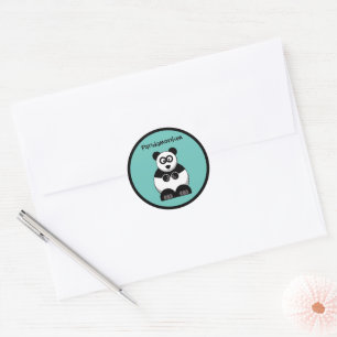 Funny Pandamonium Panda Cartoon, Niedlich Stress P Runder Aufkleber