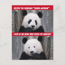 Funny Pandemic Panda Monium Vor und nach Postkarte