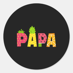 Funny Papa Fruitarian Lover Summer Men Frucht Slic Runder Aufkleber