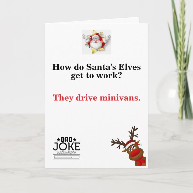 Funny Papa Joke Carte de Noël (Devant)
