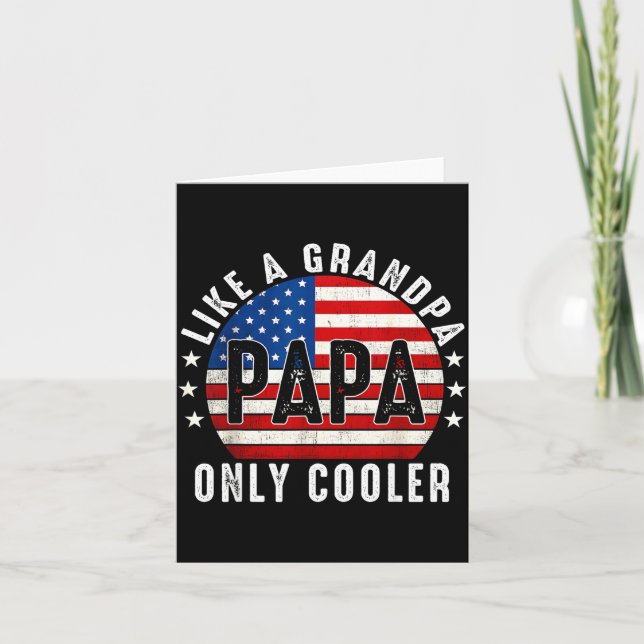 Funny Papa Like A Grandpa Only Cooler From Grandki Karte (Vorderseite)