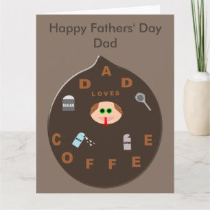 Funny Papa Momster Aime Café Carte personnalisée