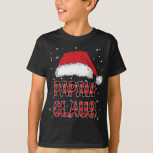 Funny Papaw Claus Red Kariert Christmas Family Pjs T-Shirt