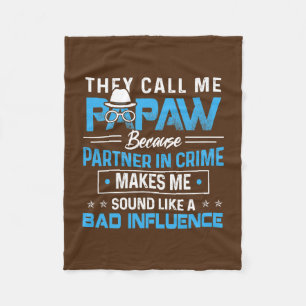 Funny Papaw gibt Papa Partner in Crime Fleecedecke
