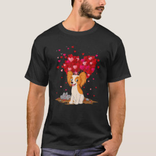 Funny Papillon Dog Lover Herzform Papillon Vale T-Shirt