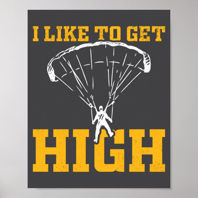 Funny Parachute Quote Skydiver  Poster (Vorne)