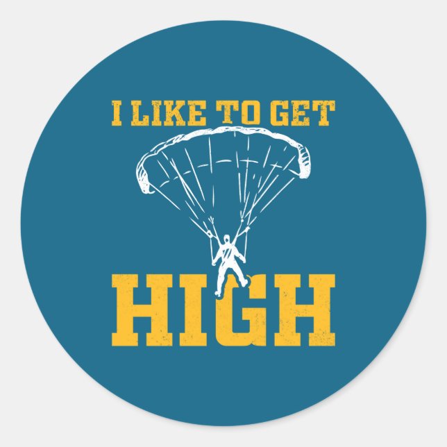 Funny Parachute Quote Skydiver  Runder Aufkleber (Vorderseite)