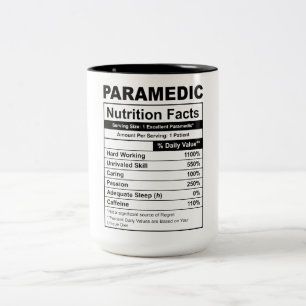 Funny Paramedic Nutrition Fakten Zweifarbige Tasse