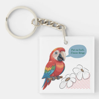 Funny Parrot Acrylic Keychain – Custom Text & Imag Schlüsselanhänger