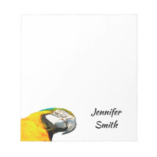 Funny Parrot Bird Personalisierter Name Notizblock