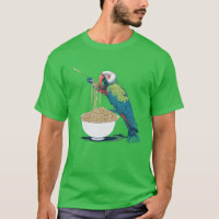Funny Parrot Eating Ramen Noodles