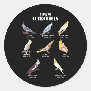 Funny Parrot Pet Bird Exotic Cockatial Typen Runder Aufkleber