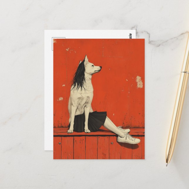 Funny Part Hund Teil human Postkarte (Vorderseite/Rückseite Beispiel)