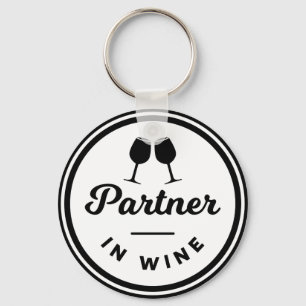 Funny Partner in Wine Keyring Schlüsselanhänger
