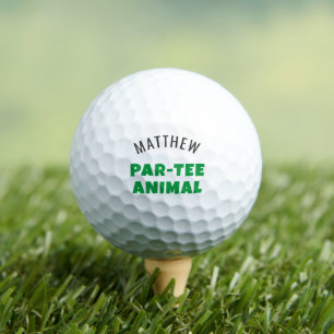 Funny Party Animal Golfer Name Golfball