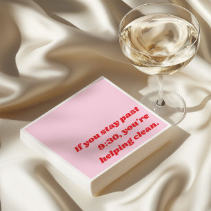 Funny Party Introvert Sassy Sarcasm Pink Rot Serviette