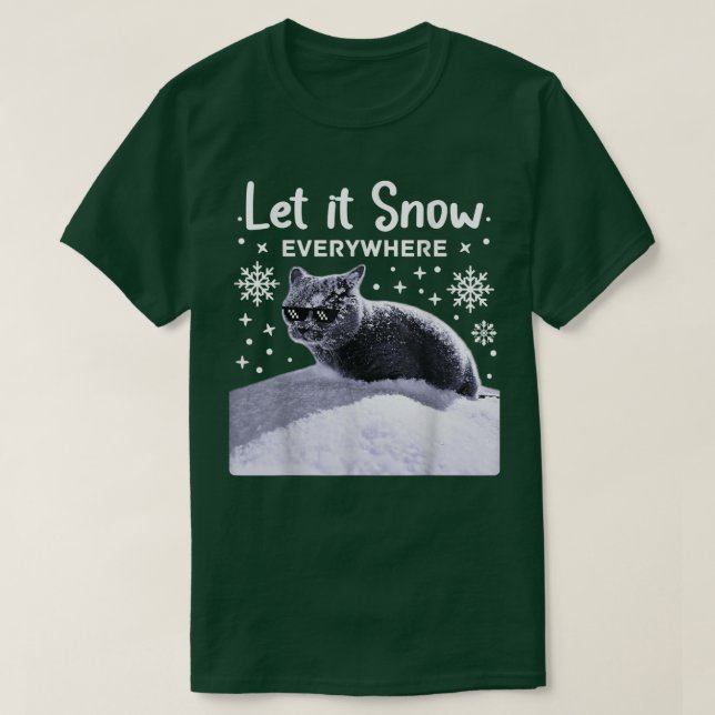 Funny Party Katze mit Sonnenbrille Lass es jeden S T-Shirt (Design vorne)