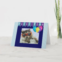 Funny Party Raccoon Geburtstagskarte Karte