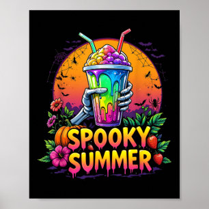 Funny Party Spooky Sommergetränke Summerween Vibes Poster
