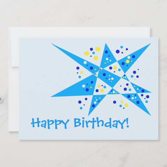 Funny Party Star und Dots Abstrakt Happy Geburtsta Karte (Vorderseite)