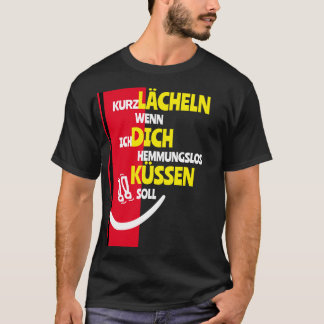 Funny Party T Shirt Smile und Kiss Slogan Cool Men