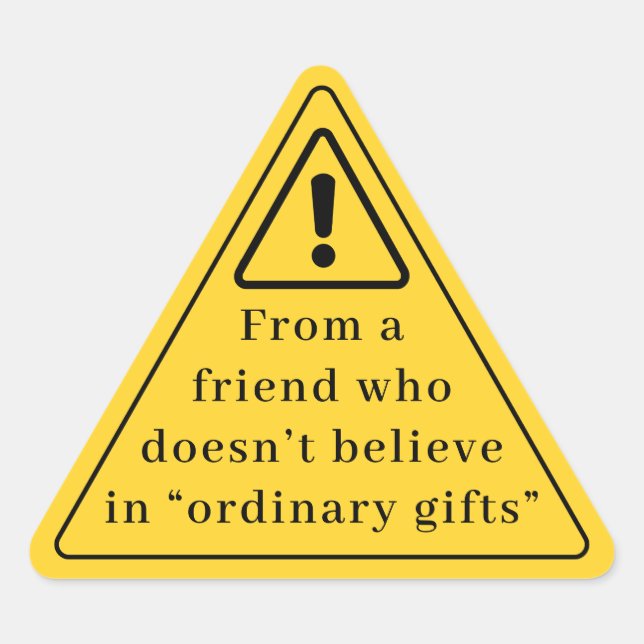 Funny Party Warning Sticker | Yellow Caution Sign  (Devant)