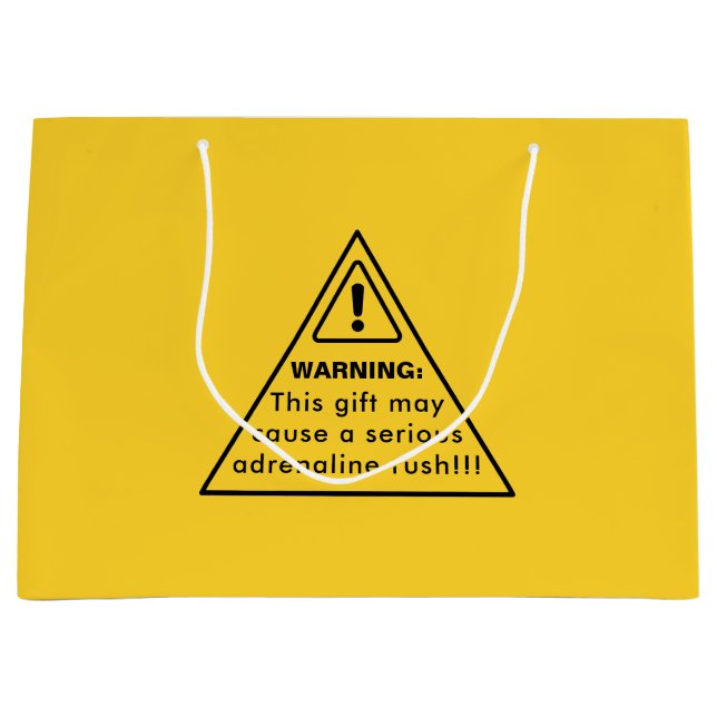 Funny Party Yellow Caution Sign Große Geschenktüte (Vorderseite)