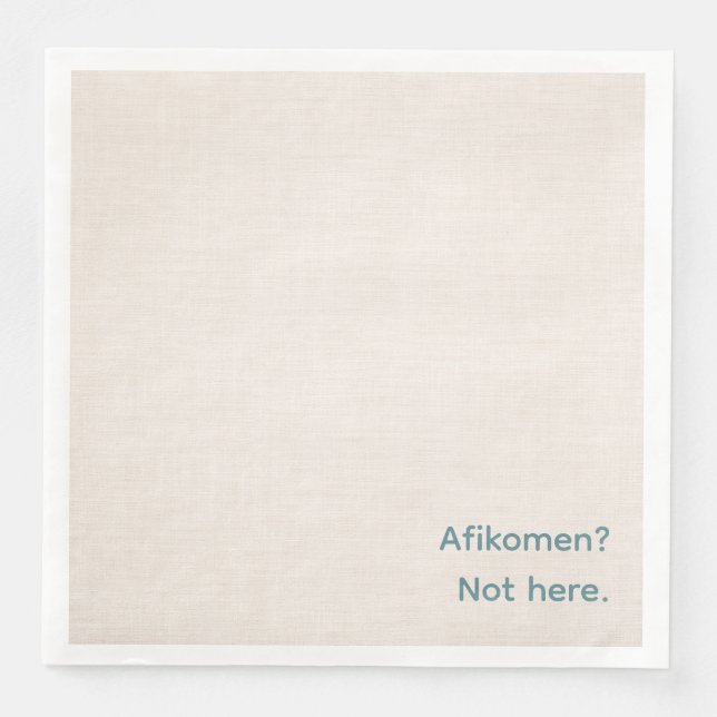Funny Passover Seder Napkins - Afikomen? Serviette (Vorderseite)