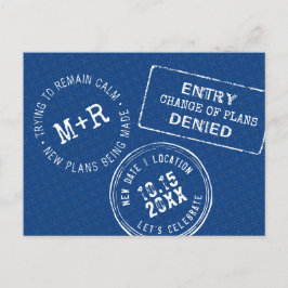 Funny Passport Briefmarke Hochzeit ändern Datum Ankündigungspostkarte