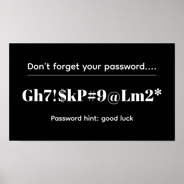 Funny Password Poster (Vorne)