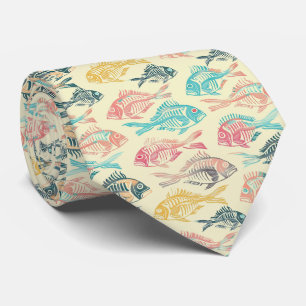 Funny Pastel Fishbone Neck Tie Krawatte