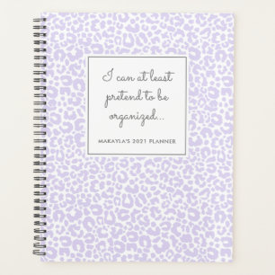 Funny Pastel Leopard Druckmuster Lila Planer
