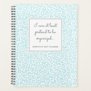 Funny Pastel Leopard Print Muster Blue Planner Planer