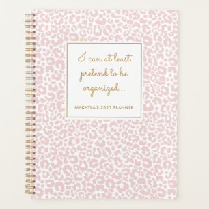 Funny Pastel Leopard Print Muster Blush Planer