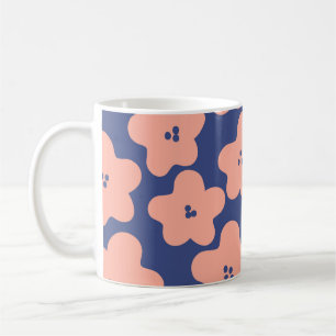 Funny pastellorange Blume auf hellblauen Backgröss Kaffeetasse