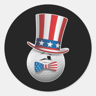 Funny Patriotic America Flag Golf 4. Juli Mama Runder Aufkleber