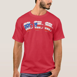Funny Patriotic American Flag Beer Froth T-Shirt